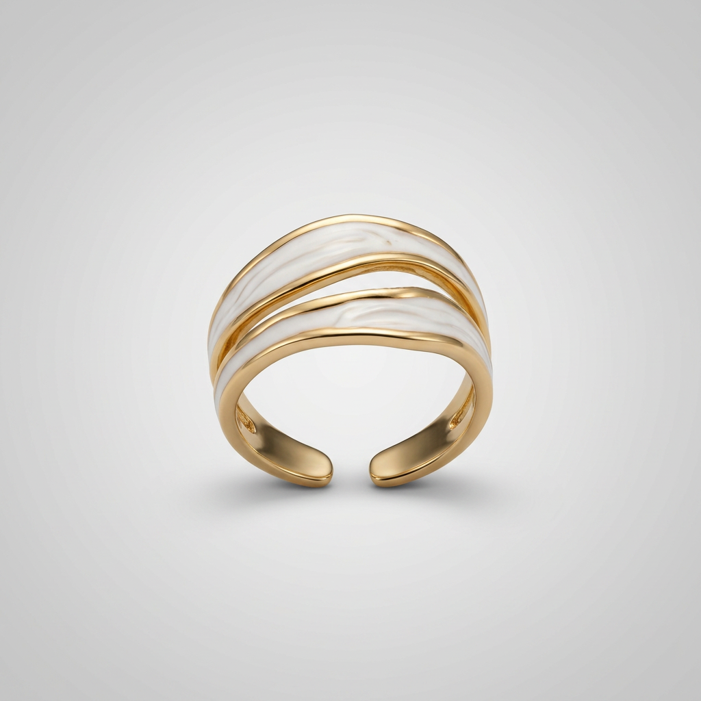 Women's Wave Enamel Ring