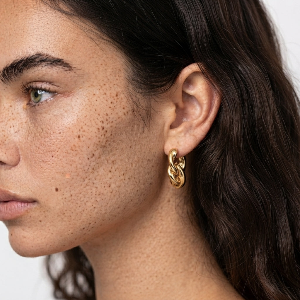 Women's Wave Huggie Earrings