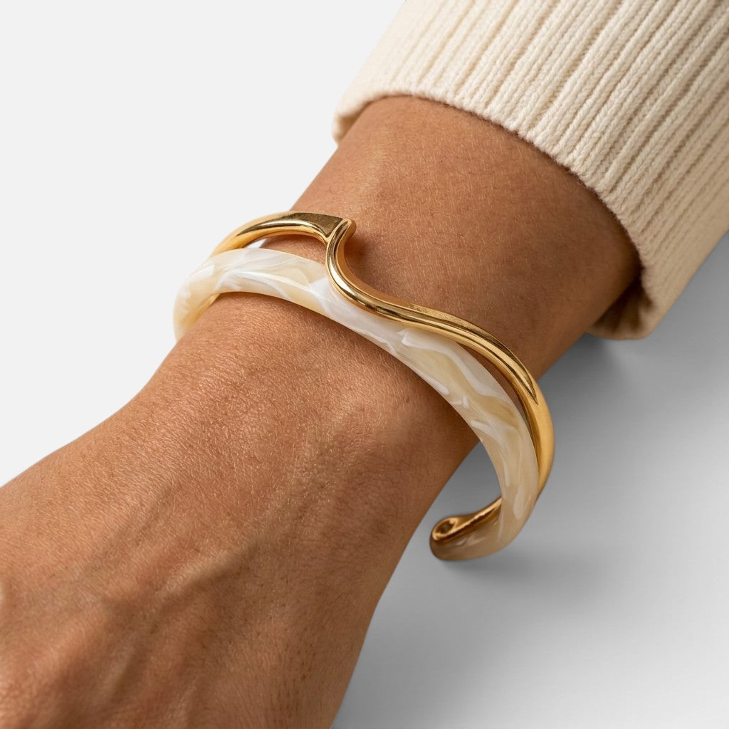 Women's Wave Open Cuff Bangle