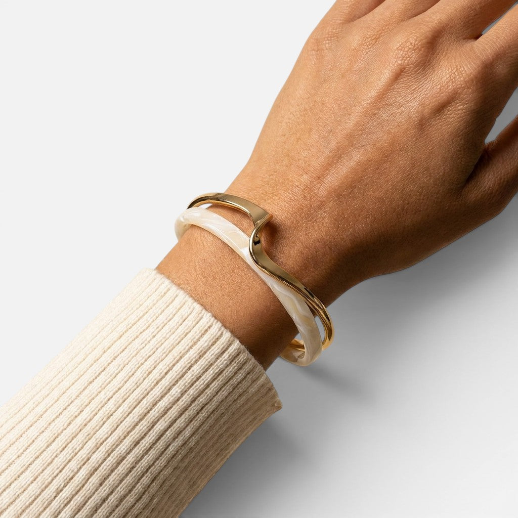 Women's Wave Open Cuff Bangle