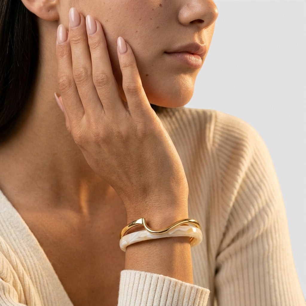 Women's Wave Open Cuff Bangle