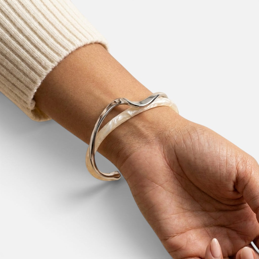 Women's Wave Open Cuff Bangle