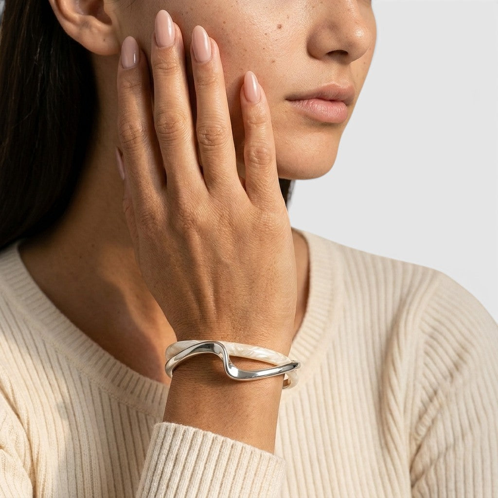 Women's Wave Open Cuff Bangle