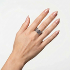 Women's Wide Blue Stone Ring
