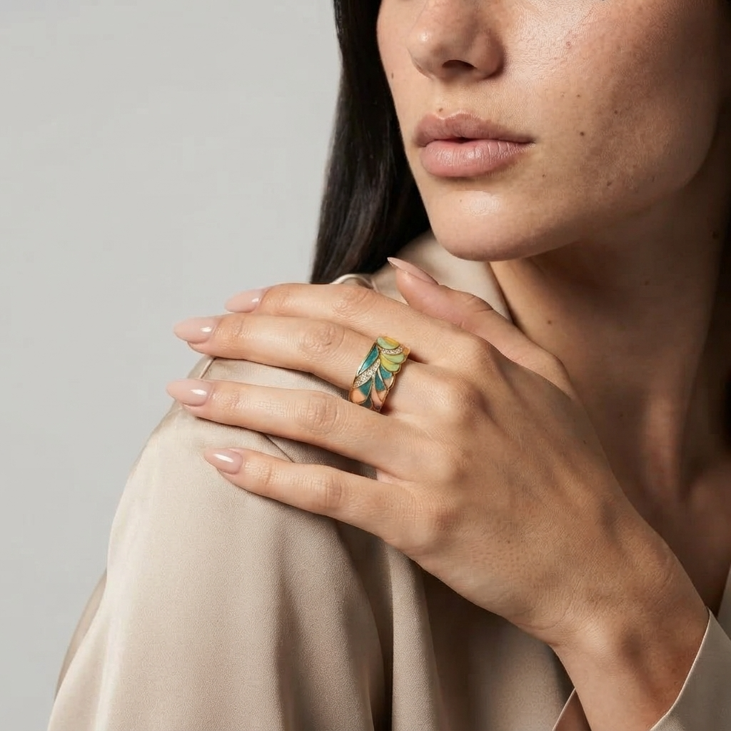 Women's Wide Enamel Ring