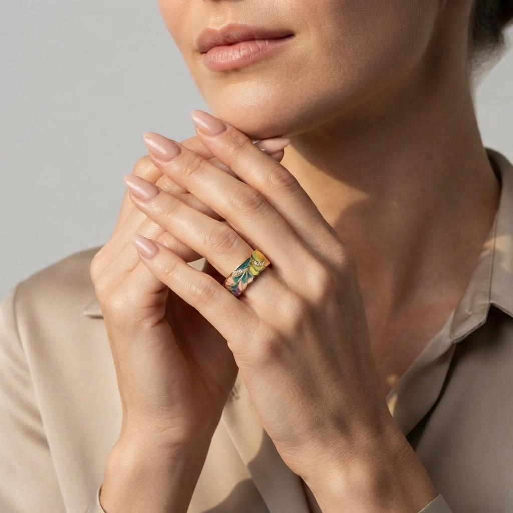 Women's Wide Enamel Ring