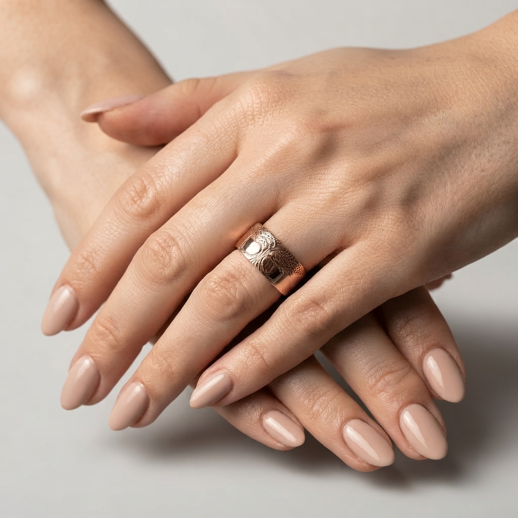 Women's Wide Engraved Ring