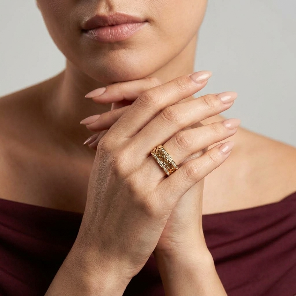 Women's Wide Filigree Ring