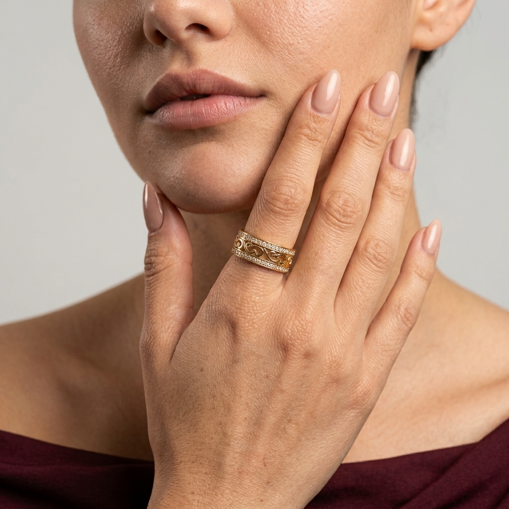 Women's Wide Filigree Ring