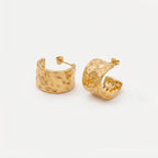 Women's Wide Hammered Earrings