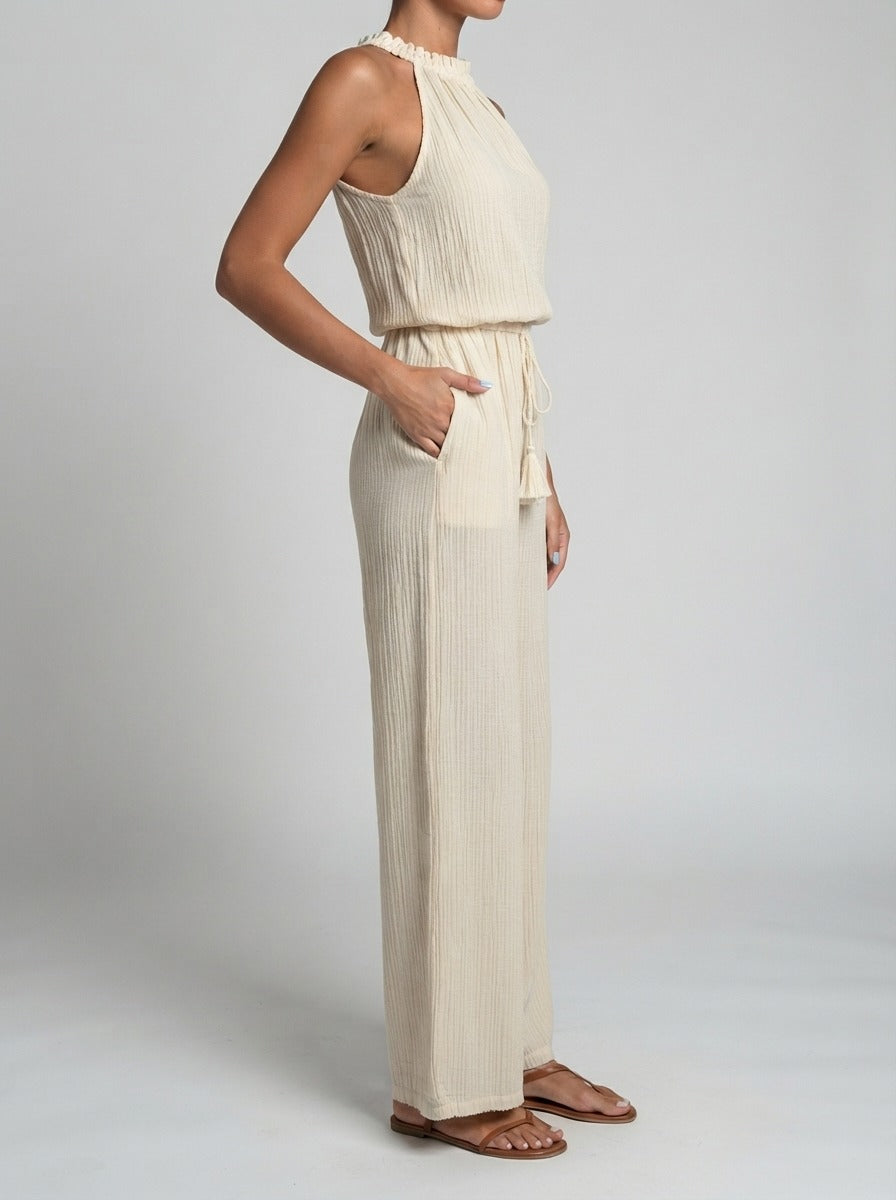 Women's Wide Leg Jumpsuit with Halter Neck