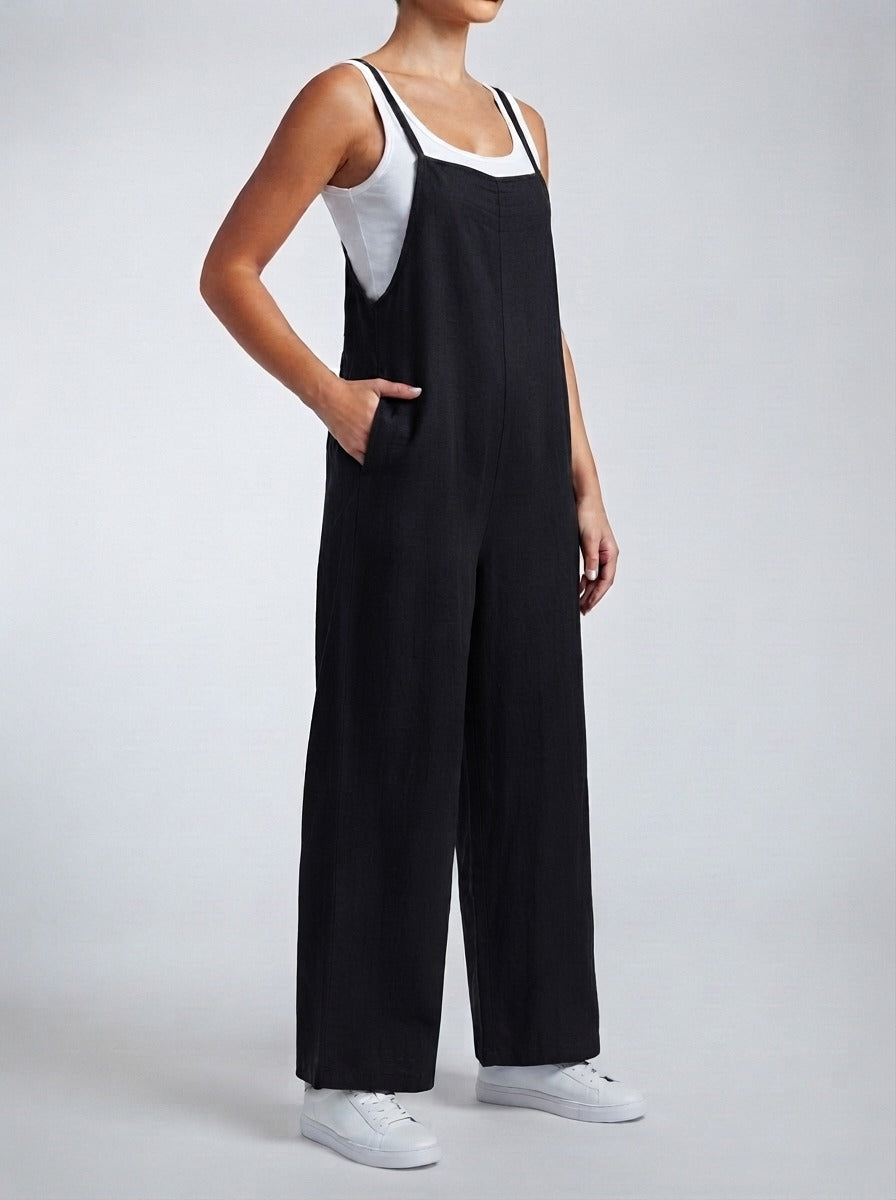 Women's Wide Leg Jumpsuit with Square Neck