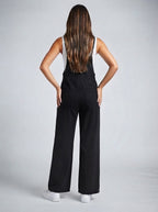 Women's Wide Leg Jumpsuit with Square Neck