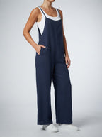 Women's Wide Leg Jumpsuit with Square Neck