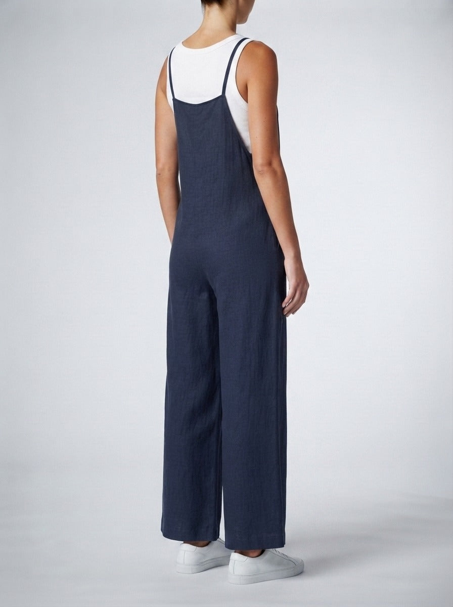 Women's Wide Leg Jumpsuit with Square Neck