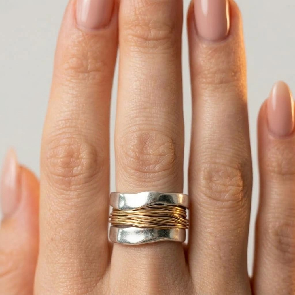 Women's Wire Wrapped Wide Ring