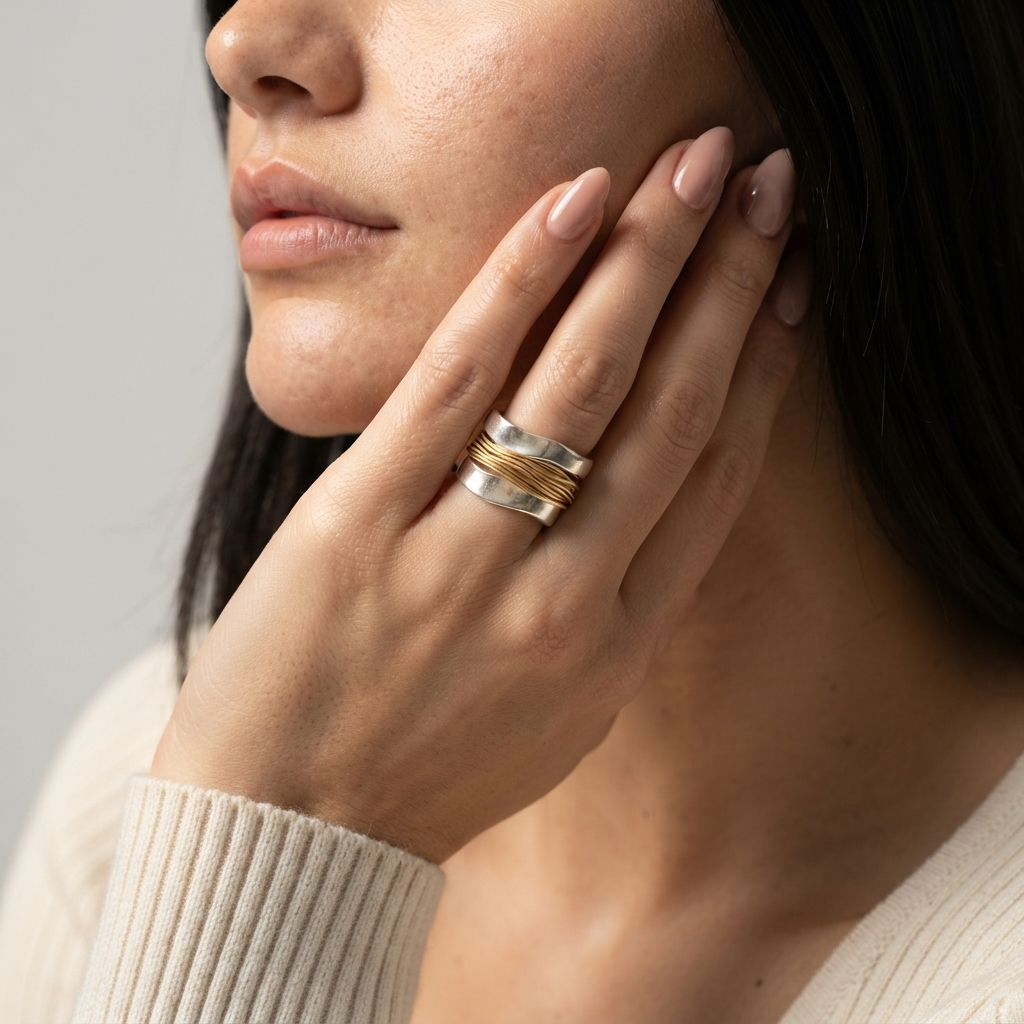 Women's Wire Wrapped Wide Ring
